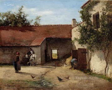 farmyard Camille Pissarro scenery Oil Paintings